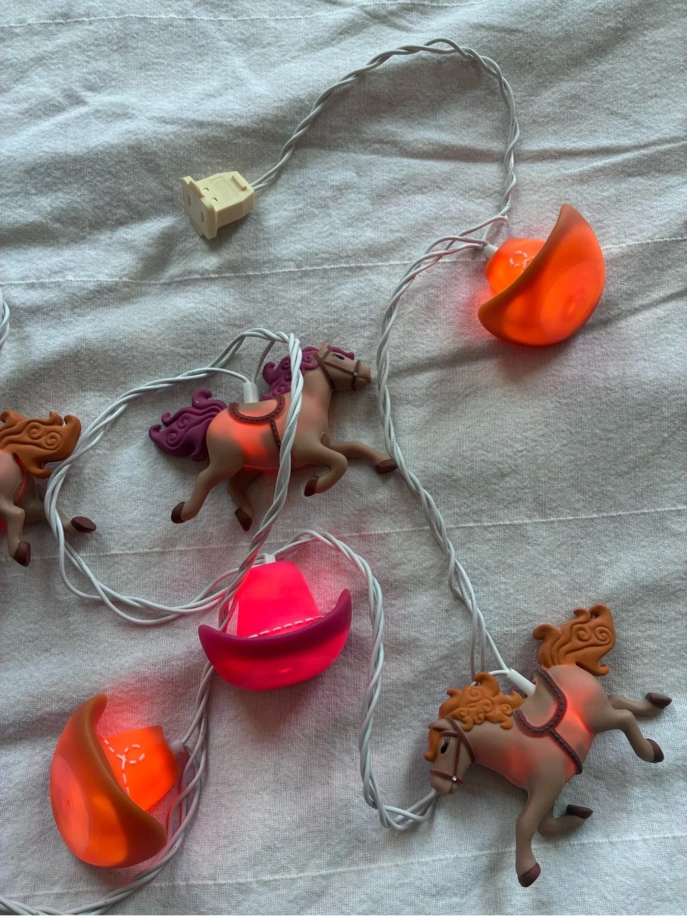 Cowgirl Pony Rodeo Western Horse Girl Pink Pony Club Decor String Light WORKS